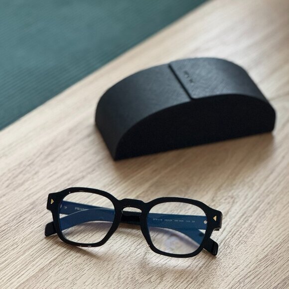 Prada Men Eyeglasses Black Square PRA16S 16K60K NEW AUTHENTIC - Picture 8 of 15